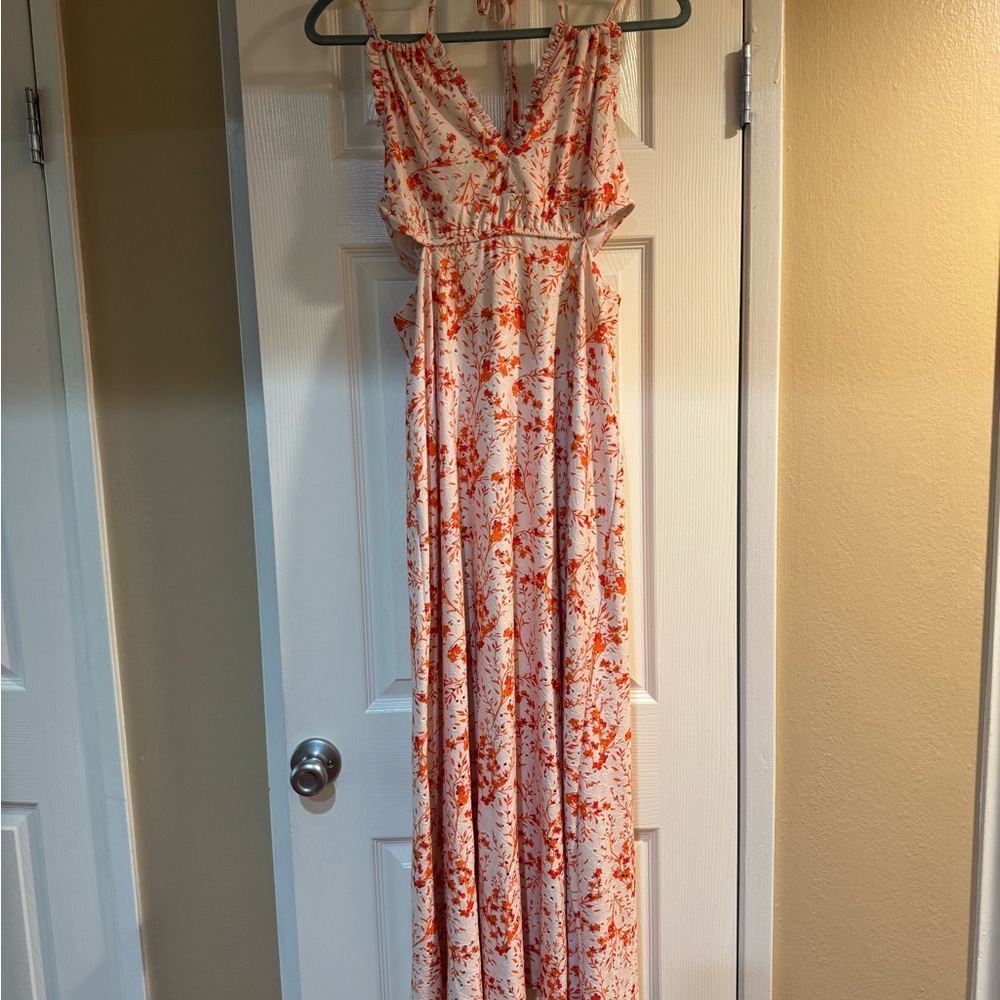 Topshop Orange and White Floral Dress